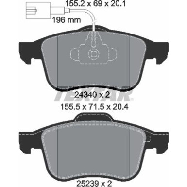 Textar Bremsbelagsatz, Scheibenbremse Q+ 2434001