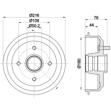 Hella | Bremstrommel | 8DT 355 300-161