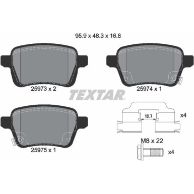 2597301 Bremsbelagsatz, Scheibenbremse Q+