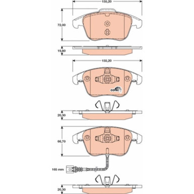 GDB1762 Bremsbelagsatz, Scheibenbremse COTEC