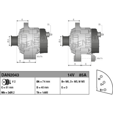 Denso | Generator | DAN2043 Denso | Generator | DAN2043