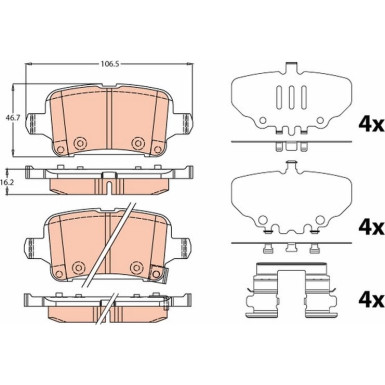 GDB2184 Bremsbelagsatz, Scheibenbremse