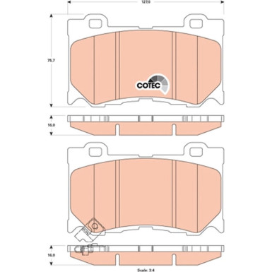 GDB3505 Bremsbelagsatz, Scheibenbremse COTEC