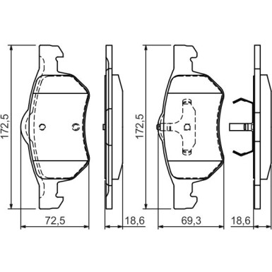 0 986 424 668 Bremsbelagsatz, Scheibenbremse