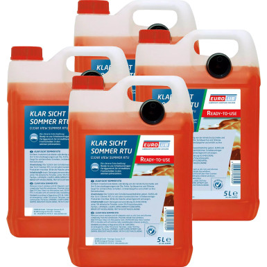 EUROLUB | Reiniger, Scheibenreinigungsanlage | 4x KLAR SICHT SOMMER RTU, 5L | 818005 EUROLUB | Reiniger, Scheibenreinigungsanlage | 4x KLAR SICHT SOMMER RTU, 5L | 818005