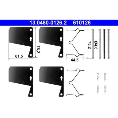 13.0460-0126.2 Zubehörsatz, Scheibenbremsbelag