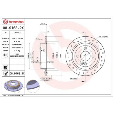 Brembo | Bremsscheibe | 08.9163.2X