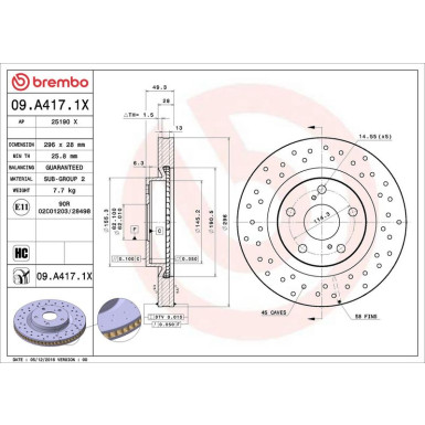 Brembo Bremsscheibe XTRA LINE - Xtra 09.A417.1X