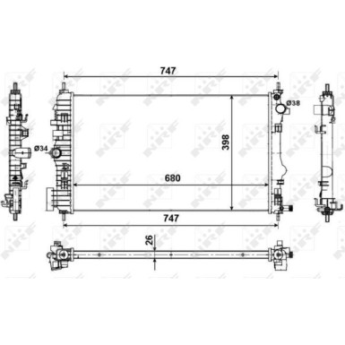 NRF | Kühler, Motorkühlung | 53774