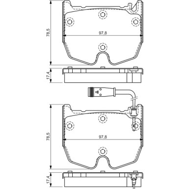 BOSCH Bremsbelagsatz, Scheibenbremse 0 986 494 364