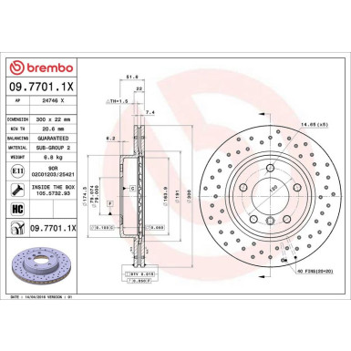 09.7701.1X Bremsscheibe XTRA LINE - Xtra