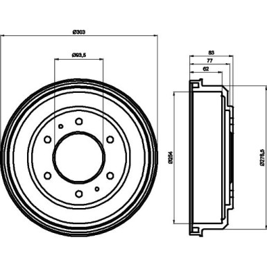 Hella | Bremstrommel | 8DT 355 302-291