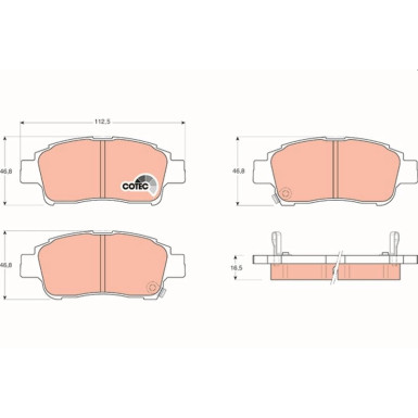 GDB3218 Bremsbelagsatz, Scheibenbremse COTEC