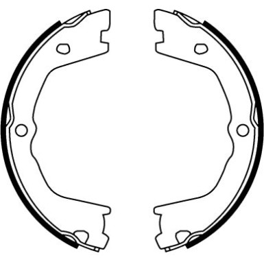 Hella | Bremsbackensatz, Feststellbremse | 8DA 355 050-231