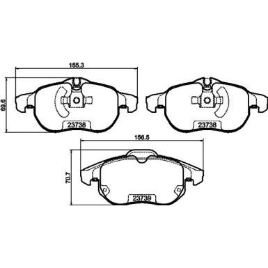 Hella | Bremsbelagsatz, Scheibenbremse | 8DB 355 009-311