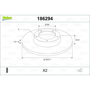 Valeo | Bremsscheibe | 186294