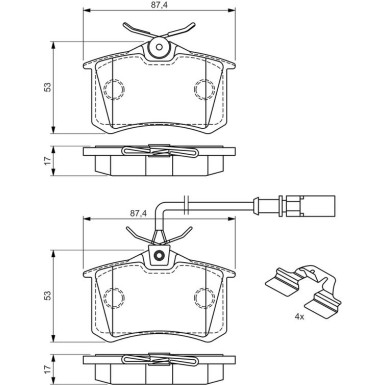0 986 494 599 Bremsbelagsatz, Scheibenbremse