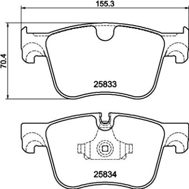 Hella | Bremsbelagsatz, Scheibenbremse | 8DB 355 020-981