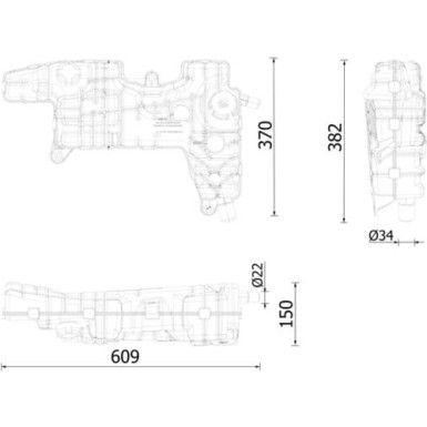 Mahle | Ausgleichsbehälter, Kühlmittel | CRT 250 000S
