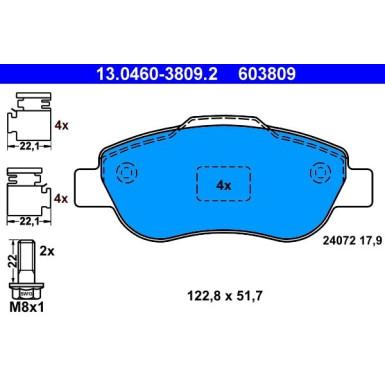 13.0460-3809.2 Bremsbelagsatz, Scheibenbremse