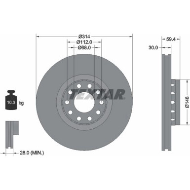 Textar | Bremsscheibe | 92073200