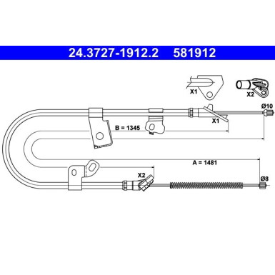 24.3727-1912.2 Seilzug, Feststellbremse