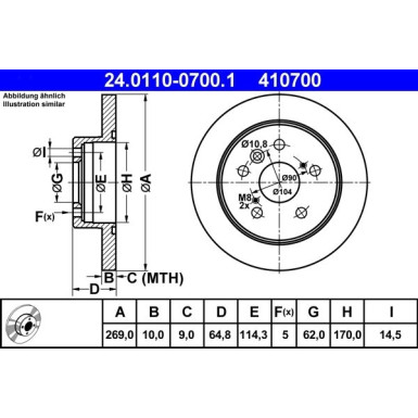 ATE | Bremsensatz, Scheibenbremse | 13.0460-5835.2, 24.0110-0700.1