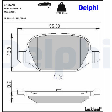 LP1678 Bremsbelagsatz, Scheibenbremse