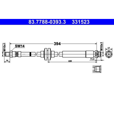 ATE | Bremsschlauch | 83.7788-0393.3