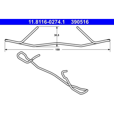 ATE | Feder, Bremssattel | 11.8116-0274.1