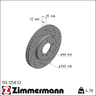 Zimmermann Bremsscheibe SPORT Z 150.1258.52
