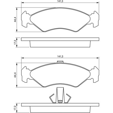 BOSCH Bremsbelagsatz, Scheibenbremse 0 986 424 416