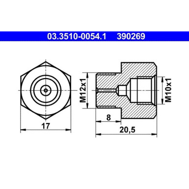 ATE | Adapter, Bremsleitung | 03.3510-0054.1