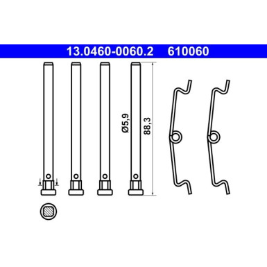 ATE | Zubehörsatz, Scheibenbremsbelag | 13.0460-0060.2