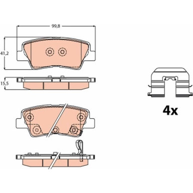 GDB2173 Bremsbelagsatz, Scheibenbremse