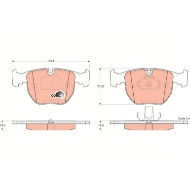 TRW Bremsbelagsatz, Scheibenbremse COTEC GDB1261