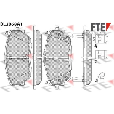 FTE | Bremsbelagsatz, Scheibenbremse | 9011108