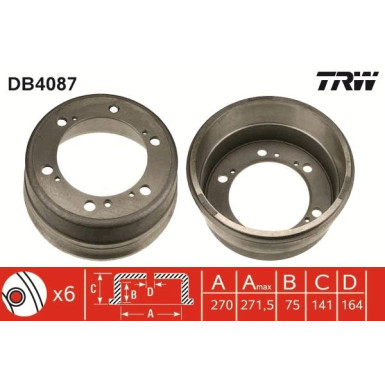 TRW | Bremstrommel | DB4087