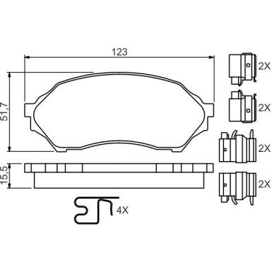 0 986 494 616 Bremsbelagsatz, Scheibenbremse