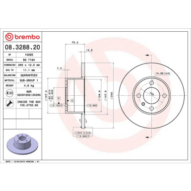 Brembo | Bremsscheibe | 08.3288.20