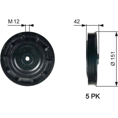 Gates Riemenscheibe, Kurbelwelle DriveAlign™ TVD1116