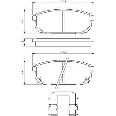 BOSCH Bremsbelagsatz, Scheibenbremse 0 986 494 590