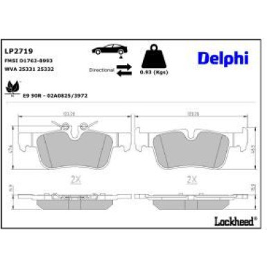 Delphi Bremsbelagsatz, Scheibenbremse LP2719
