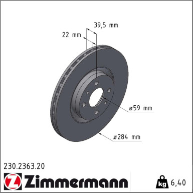 Zimmermann Bremsscheibe Coat Z 230.2363.20