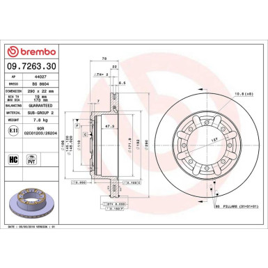 Brembo | Bremsscheibe | 09.7263.30