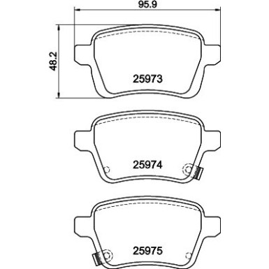 Hella | Bremsbelagsatz, Scheibenbremse | 8DB 355 021-441