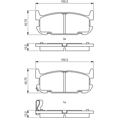 BOSCH Bremsbelagsatz, Scheibenbremse 0 986 494 226