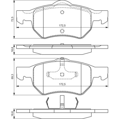 BOSCH Bremsbelagsatz, Scheibenbremse 0 986 424 668