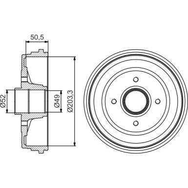 0 986 477 206 Bremstrommel