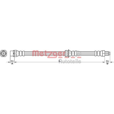 2 x METZGER Bremsschlauch | 4110479